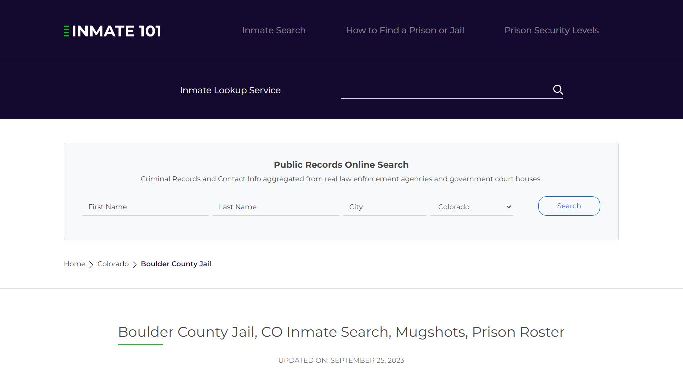 Boulder County Jail, CO Inmate Search, Mugshots, Prison Roster